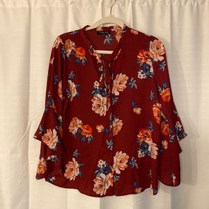 Floral button down blouse